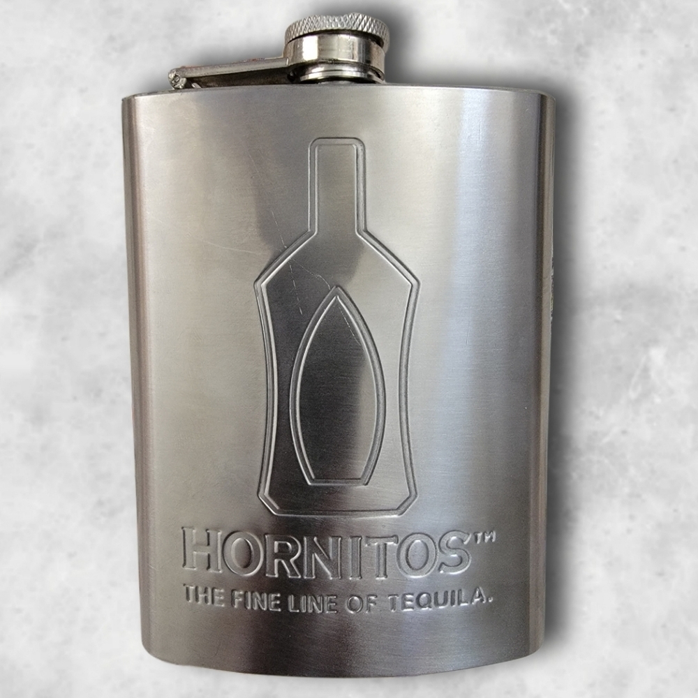 Hornitos The Fine Line of Tequila Stainless Steel Flask 8 oz. with Screw Cap